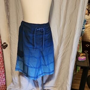 George Blue Plaid Swim Trunks